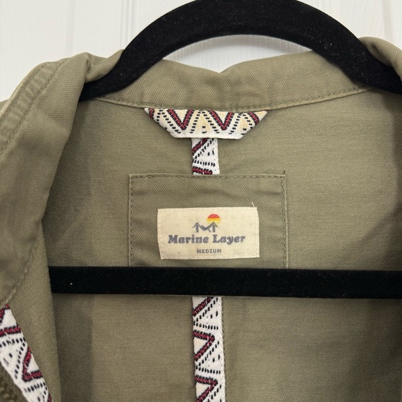 Marine Layer Harriet Green Utility Jacket Women’s Medium Cotton Drawstring Zip - Picture 5 of 11